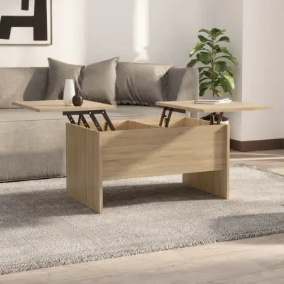 The Living Store Klubska mizica sonoma hrast 80x50x42,5 cm konstruiran les - Klubska Mizica