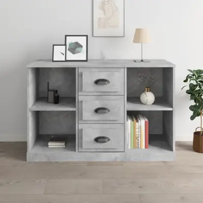 The Living Store Komoda betonsko siva 104,5x35,5x67,5 cm inženirski les - Komoda
