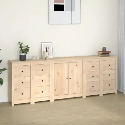 The Living Store Komoda 230x35x80 cm trdna borovina - Komoda