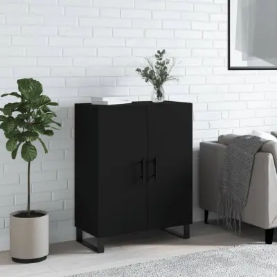 The Living Store Komoda črna 69,5x34x90 cm inženirski les - Komoda