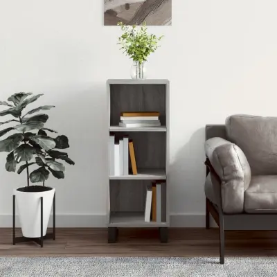 The Living Store Komoda siva sonoma 34,5x32,5x90 cm inženirski les - Komoda