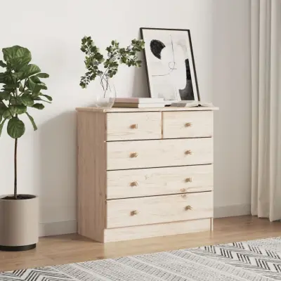The Living Store Predalnik ALTA 77x35x73 cm trdna borovina - Predalnik