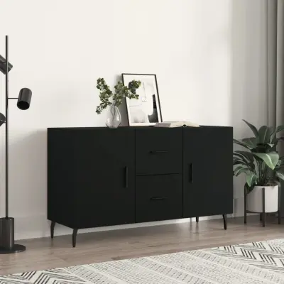 The Living Store Komoda črno 100x36x60 cm inženirski les - Komoda
