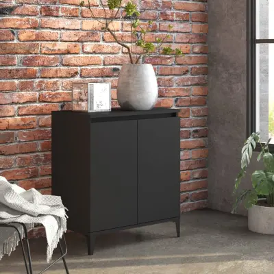 The Living Store Komoda črna 60x35x70 cm iverna plošča - Komoda