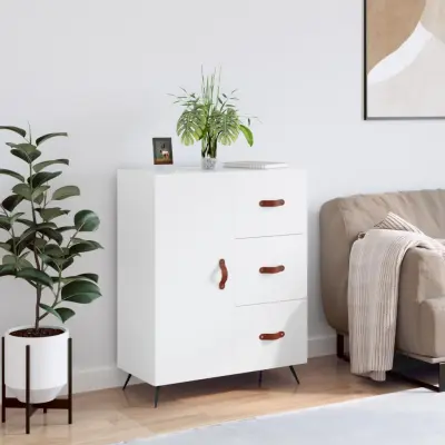 The Living Store Komoda bela 69,5x34x90 cm inženirski les - Komoda