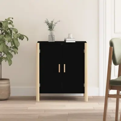 The Living Store Komoda črna 62x38x70 cm inženirski les - Komoda