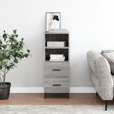 The Living Store Komoda siva sonoma 34,5x34x90 cm inženirski les - Komoda
