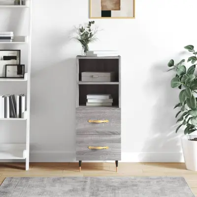 The Living Store Komoda siva sonoma 34,5x34x90 cm inženirski les - Komoda