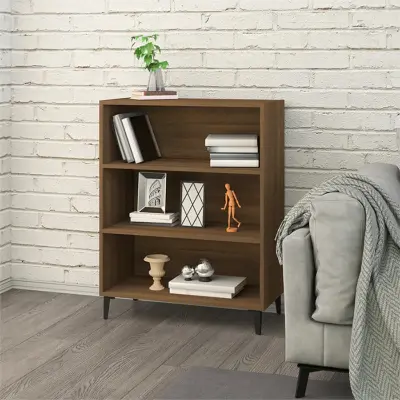 The Living Store Komoda rjavi hrast 69,5x32,5x90 cm konstruiran les - Komoda