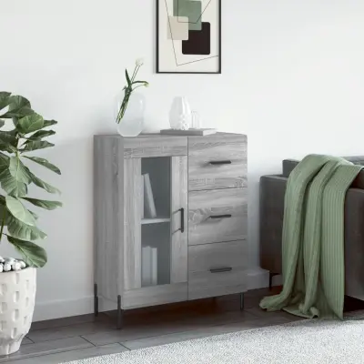 The Living Store Komoda siva sonoma 69,5x34x90 cm inženirski les - Komoda