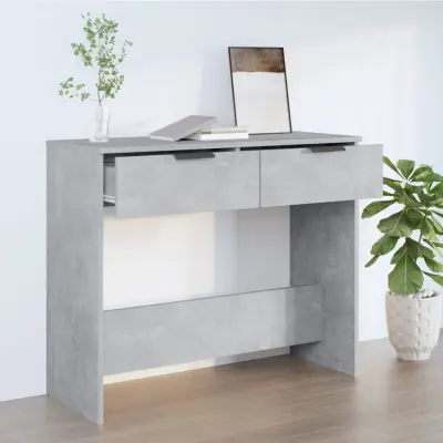 The Living Store Konzolna mizica betonsko siva 90x36x75 cm konstruiran les - Konzolna Mizica