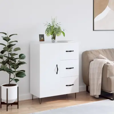 The Living Store Komoda bela 69,5x34x90 cm inženirski les - Komoda