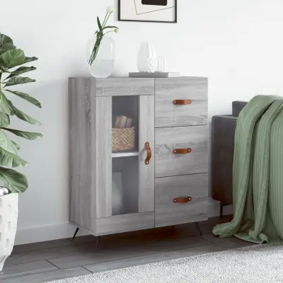 The Living Store Komoda siva sonoma 69,5x34x90 cm inženirski les - Komoda