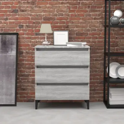 The Living Store Komoda siva sonoma 60x35x69 cm konstruiran les - Komoda