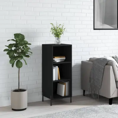 The Living Store Komoda črna 34,5x32,5x90 cm inženirski les - Komoda