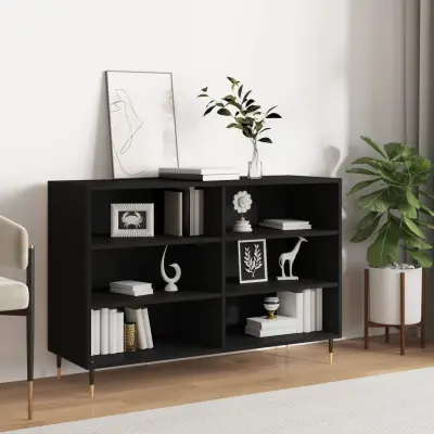 The Living Store Komoda črna 103,5x35x70 cm inženirski les - Komoda