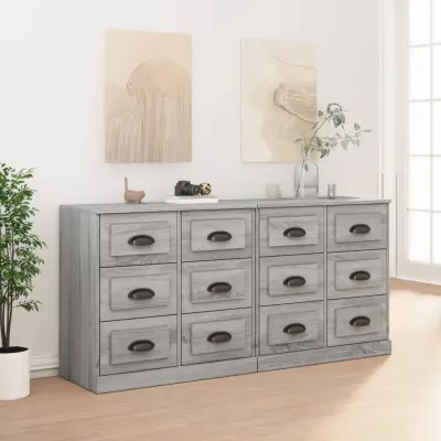 The Living Store Komoda 2 kosa siva sonoma inženirski les - Komoda