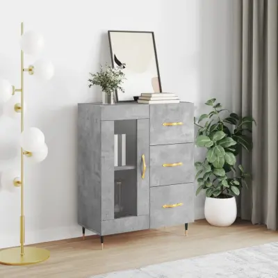 The Living Store Komoda betonsko siva 69,5x34x90 cm inženirski les - Komoda
