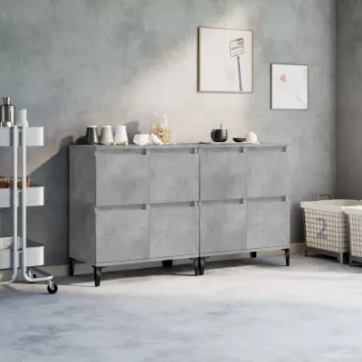 The Living Store Komoda 2 kosa betonsko siva 60x35x70 cm inženirski les - Komoda