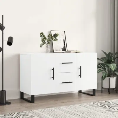 The Living Store Komoda bela 100x36x60 cm inženirski les - Komoda
