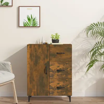 The Living Store Komoda dimljeni hrast 69,5x34x90 cm inženirski les - Komoda