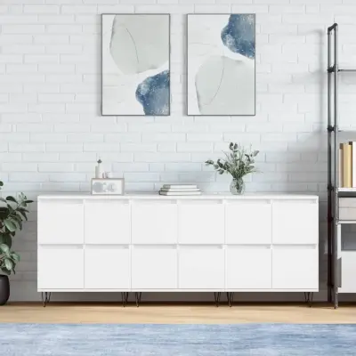 The Living Store Komoda 3 kosi bel inženirski les - Komoda