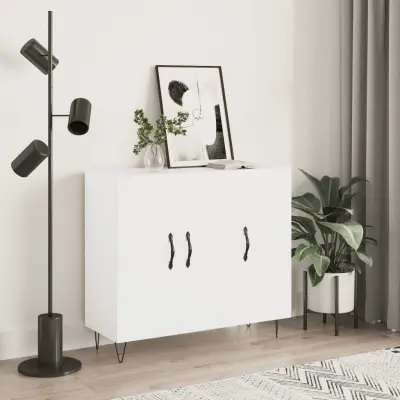 The Living Store Komoda bela 90x34x80 cm konstruiran les - Komoda