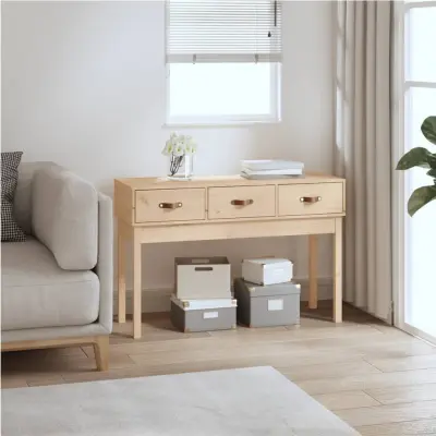 The Living Store Konzolna mizica 114x40x75 cm trdna borovina - Konzolna Mizica
