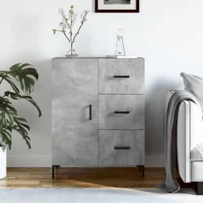 The Living Store Komoda betonsko siva 69,5x34x90 cm inženirski les - Komoda