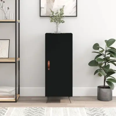 The Living Store Komoda črna 34,5x34x90 cm inženirski les - Komoda