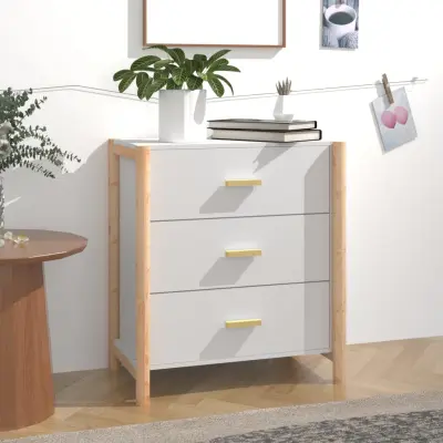 The Living Store Komoda bela 62x38x70 cm inženirski les - Komoda