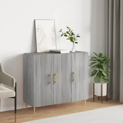 The Living Store Komoda siva sonoma 90x34x80 cm konstruiran les - Komoda