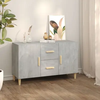 The Living Store Komoda betonsko siva 100x36x60 cm inženirski les - Komoda