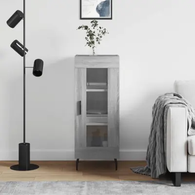 The Living Store Komoda siva sonoma 34,5x34x90 cm inženirski les - Komoda