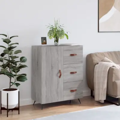 The Living Store Komoda siva sonoma 69,5x34x90 cm inženirski les - Komoda