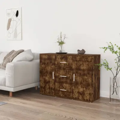 The Living Store Komoda dimljeni hrast 91x29,5x65 cm inženirski les - Komoda