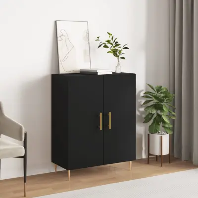 The Living Store Komoda črna 69,5x34x90 cm inženirski les - Komoda