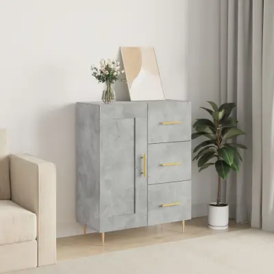 The Living Store Komoda betonsko siva 69,5x34x90 cm inženirski les - Komoda