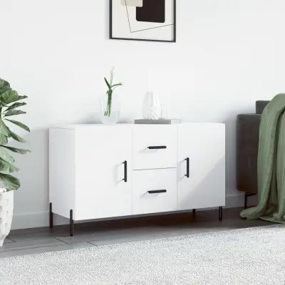 The Living Store Komoda bela 100x36x60 cm inženirski les - Komoda