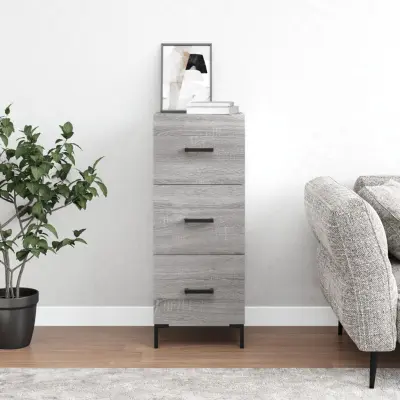 The Living Store Komoda siva sonoma 34,5x34x90 cm inženirski les - Komoda