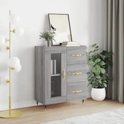 The Living Store Komoda siva sonoma 69,5x34x90 cm inženirski les - Komoda
