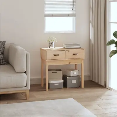 The Living Store Konzolna mizica 76,5x40x75 cm trdna borovina - Konzolna Mizica