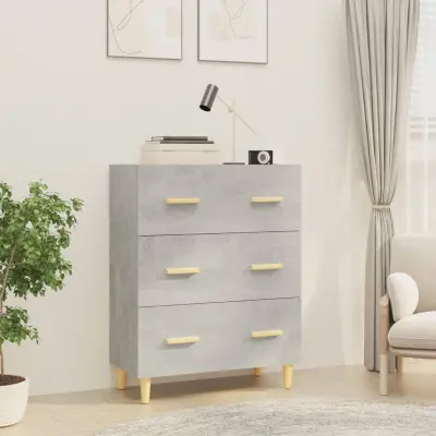 The Living Store Komoda betonsko siva 70x34x90 cm konstruiran les - Komoda