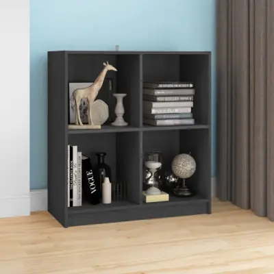 The Living Store Komoda siva 70x33x76 cm trdna borovina - Komoda