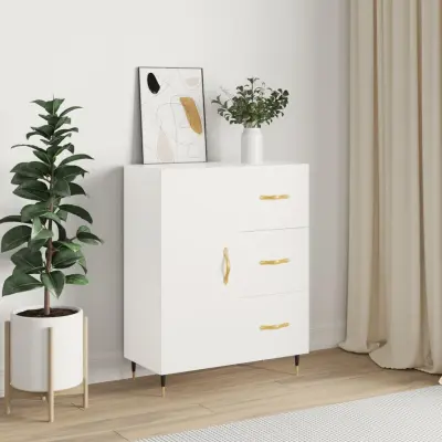 The Living Store Komoda bela 69,5x34x90 cm inženirski les - Komoda