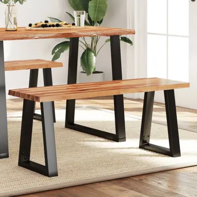 The Living Store Klop z naravnim robom 110 cm trden akacijev les - Klop