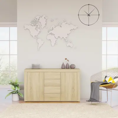 The Living Store Komoda sonoma hrast 120x36x69 cm iverna plošča - Komoda