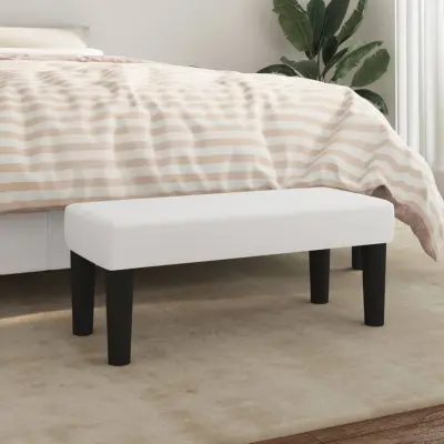 The Living Store Klop bela 70x30x30 cm umetno usnje - Klop