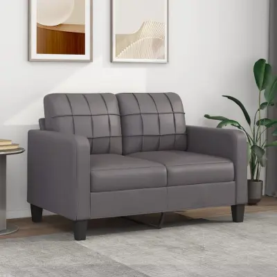 The Living Store Dvosed siva 120 cm umetno usnje - Kavč Dvosed