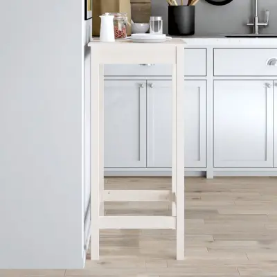 The Living Store Barska miza bela 50x50x110 cm trdna borovina - Barska Miza